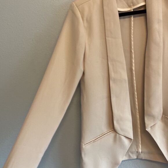 NWT- Lulus cream open draped-Lightweight Miss Punctuality  blazer- Size XS - Picture 13 of 15